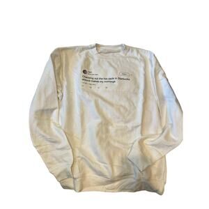 Tee Tweets Checking Hot Dads in Starbucks Twitter Pullover Crew Mens L